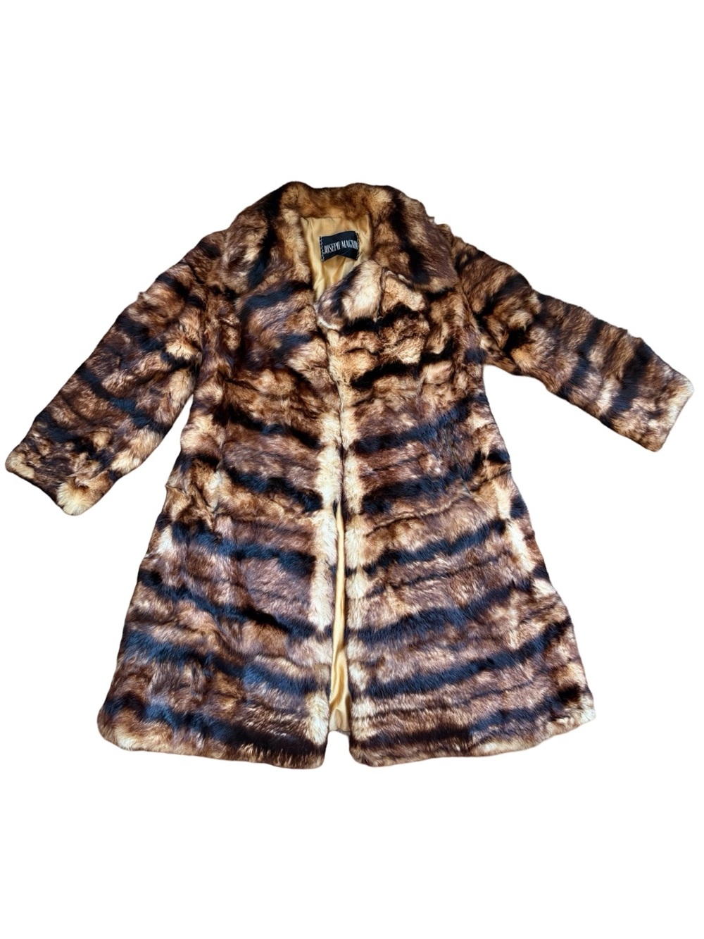 JOSEPH MAGNIN VINTAGE REAL FUR COAT UNIQUE FALL WINTER RUNWAY CHIC